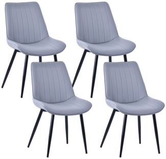 HOMAVO Esszimmerstuhl YZ1 STUHL-SET 4 Stück in Lederlook oder Samt