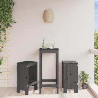 vidaXL Barhocker 2 Stk. Grau 40x36x75 cm Massivholz Kiefer 825347