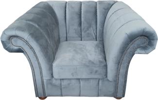 Casa Padrino Luxus Sessel Hellgrau Chesterfield Möbel Grau