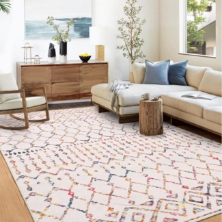 GarveeMore Teppich 1150 g/m², 100 % Polyester Waschbarer, faltbarer, bedruckter Teppich