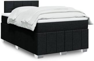 vidaXL Boxspringbett mit Matratze Schwarz 120x200 cm Stoff 3289337