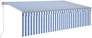 vidaXL Markise Automatisch mit Rollo LED Windsensor 5x3m Blau Weiß 3069471