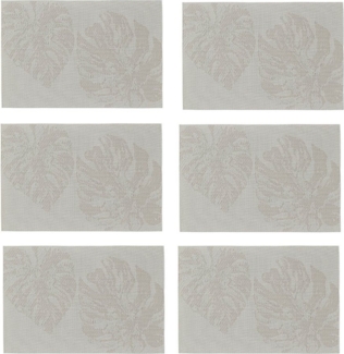Zeller Present Platzset, (Set), modernes Monstera Blätter Design, 6-teilig, Kunststoff, 30x45 cm