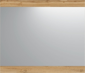 Spiegel Halver / Hola , Holzwerkstoff , Holzfarben, Verspiegelt , 90 x 77 x 2 cm