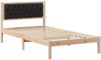 vidaXL Bettrahmen Schwarz 100 x 200 cm Massives Kiefernholz 878211