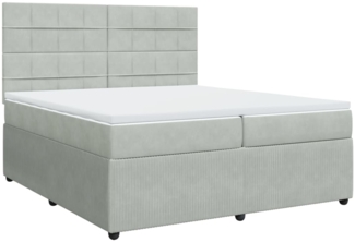 vidaXL Boxspringbett mit Matratze Hellgrau 200x200 cm Samt 3292430