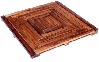 Brillibrum Badematte Duschmatte Teakholz Baderost Teak Badematte Duschmatte Holz Saunamatte, Variante 2 (50 x 50 cm)