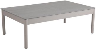 Gartencouchtisch Muro aus Aluminium, modern, taupe-grau, rechteckig 121x73 cm, für Outdoor