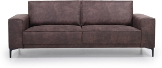 Places of Style 3-Sitzer 3er Sofa Oland, Struktur, Flachgewebe, Luxus-Microfaser, Boucle, 224 cm, Wellenunterfederung, Skandi-Design, Metallfüße