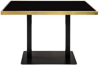 Casa Padrino Luxus Esstisch Schwarz / Gold 110 x 70 x H. 76 cm - Esszimmermöbel