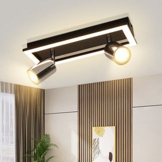 Nettlife LED Deckenstrahler Deckenleuchte 2/3/4 Flammig GU10 Küche Modern Warmweiß 12W Schwenkbar, Schwenkbar, LED fest integriert, Warmweiß, Deckenspots für Flur Wohnzimmer Schlafzimmer