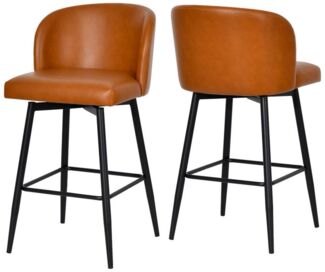 Duhome Barhocker (5489A1), 2er Set, 360° Drehbar, PU Leder