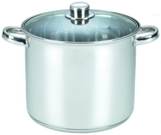 MICHELINO Edelstahl-Großraumtopf 14 Liter mit Glasdeckel und Dampfabzug 10283