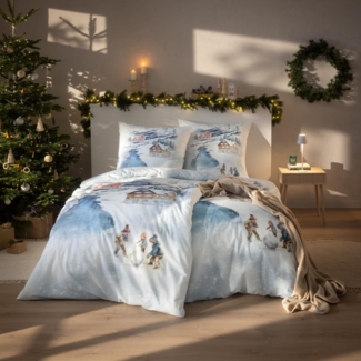 Estella Flanell Bettwäsche Mountain lake 4472-101 Winter Berge 135x200