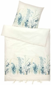 Mirabeau Bettwäsche Bettwäsche Grosmagny creme/blau, 100% Baumwolle