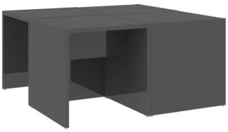 vidaXL Couchtische 4 Stk. Hochglanz-Grau 33x33x33 cm Holzwerkstoff 806821