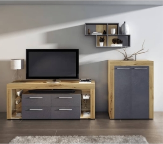 FMD Möbel - NORA - Wandregal - melaminharzbeschichtete Spanplatte - Matera / Artisan Oak - 100 x 53 x 19,5cm