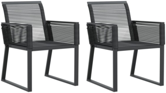 vidaXL Gartenstühle 2 Stk. Schwarz Poly Rattan 4008113