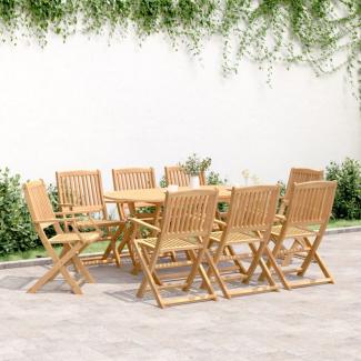 vidaXL 9-tlg. Garten-Essgruppe Massivholz Akazie 3214239