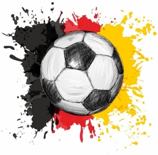 nikima Wandtattoo 110 Wandtattoo Fussball Deutschland - 300 x 300 mm (PVC-Folie)