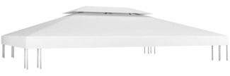 vidaXL Pavillon-Dachplane mit Kaminabzug 310 g/m² 4x3 m Weiß 312077