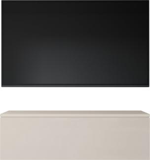 Furnix TV-Schrank BARGO 100 cm Lowboard mit/ohne LED-Beleuchtung Beige 100x32x34 cm, modernes klares Design in Beige