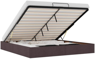 vidaXL Ottoman-Bett ohne Matratze Dunkelbraun 200x200 cm Stoff 3310906