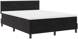 vidaXL Boxspringbett mit Matratze Schwarz 140 x 190 cm Stoff 3339238