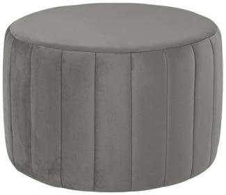 Fink Pouf Hocker Helen Gesteppt Samtbezug Dunkelgrau (60cm) 160429