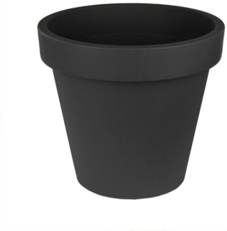 BigDean XL Blumentopf Ø 50 cm aus Kunststoff - Anthrazit - Pflanztopf Containertopf Übertopf Pflanzkübel rund - Drainage-Möglichkeit