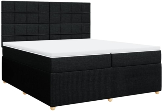 vidaXL Boxspringbett mit Matratze Schwarz 200x200 cm Stoff 3292165