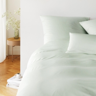 elegante Mako Jersey Bettwäsche Plaisir hellgrün|135x200 cm + 80x80 cm