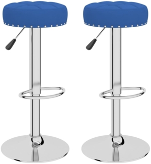 vidaXL Barhocker 2 Stk. Blau Stoff [332975]