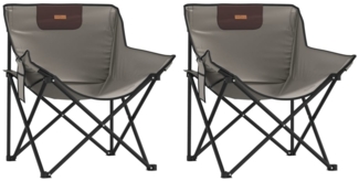vidaXL Campingstühle 2 Stk. mit Tasche Klappbar Grau 366550