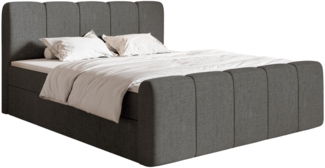 Selsey 'Cloudy II' Boxspringbett mit Bettkästen und Topper Chenille Dunkelgrau, 200x200 cm