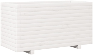 vidaXL Pflanzkübel Weiß 90x40x49,5 cm Massivholz Kiefer 847374