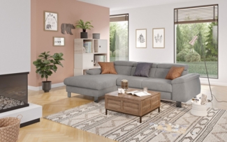 COTTA Ecksofa Komaris L-Form, B: 244 cm, mit Kopfteilverstellung, optional Bettfunktion, Bettkasten & Licht