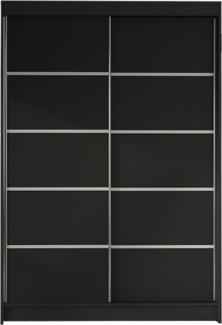 Kleiderschrank Lino IV, ohne Beleuchtung, Farbe: Schwarz