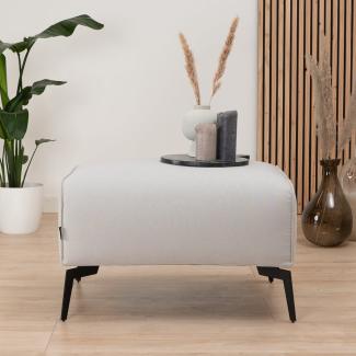 Bronx71 Stoff Hocker Vegas rechteckig hellgrau