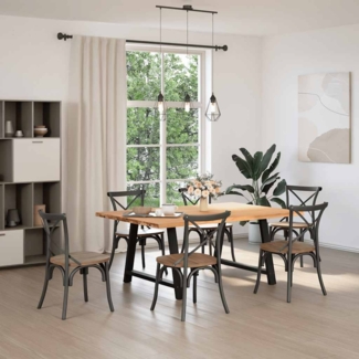 vidaXL Esstisch mit Baumkanten 180x120x74 cm Massivholz Eiche 3304958