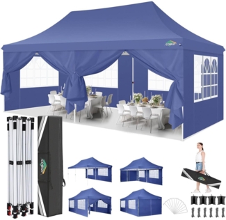 Faltpavillon 3x6m mit 6 Seitenwänden, wasserdicht, stabil, Anti-UV