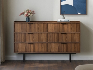 Beautysofa Kommode Evron mit 6 Schubladen (zwei moderne Farben zur Auswahl), Breite: 150 cm