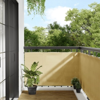 vidaXL Balkon-Sichtschutz Sandfarben 90x500 cm 100% Polyester-Oxford 4000030