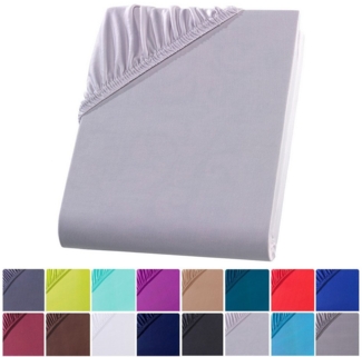 Visaggio Spannbettlaken Mikrofaser Spannbetttuch Bettlaken 90x200 140x200 180x200 200x220, Microfaser, Gummizug: rundum, Boxspringbett Wasserbett, Steghöhe 40 cm für Matratzenhöhen bis 32 cm