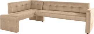 exxpo - sofa fashion Eckbank Barista mit toller Detailverarbeitung, hohe Bodenfreiheit, Komfortsitzhöhe 49cm, Frei im Raum stellbar