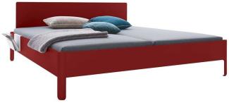 NAIT Doppelbett farbig lackiert Karmesinrot 160 x 200cm Mit Kopfteil