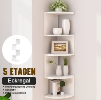GLIESE Eckregal 1-tlg, Wandregal, Bücherregal mit 5 Ablagen