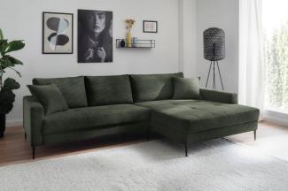 Trends by HG Ecksofa Summer L-Form, in Cord-Stoff mit Metallfuß