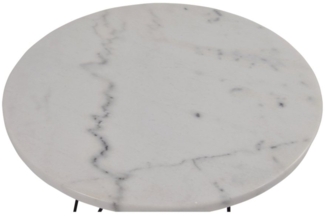 Lesli Living Beistelltisch Beistelltisch Bistrotisch Marmortisch Marmorplatte grau/weiß Ø55x45 cm