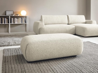 Vente-unique - Hocker - Strukturstoff - Beige - MONELIA